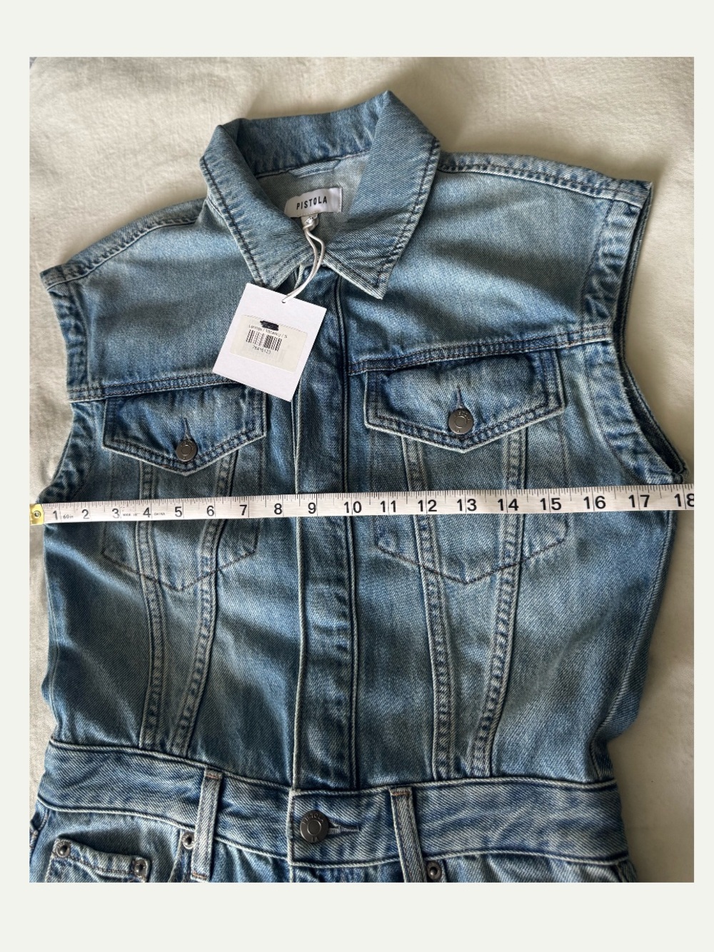 Pistola Lennox Denim Sleeveless Jumpsuit Size Small - Picture 9 of 12